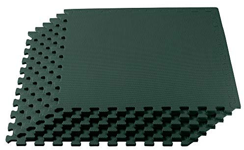 We Sell Mats 1/2 Inch Thickness Multipurpose EVA Foam Floor Tiles, Interlocking Floor Mat for Indoor Gym and Home Use, 24 in x 24 in, Hunter Green, 48 Square Feet (12 Tiles)