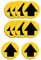 Belons 10 Stück Abstand Halten Aufkleber 30 x 30 cm - Fußbodenaufkleber Abstand Sticker Pfeil Hinweisschild Sicherheitsabstand Aufkleber für Firma Geschäft Schule Bank