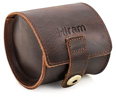 Hiram Echtes Leder 1 Uhr Reiseetui Rolle Handgefertigte Reiseaufbewahrung Uhrenbox Tragbarer Schmuck Organizer