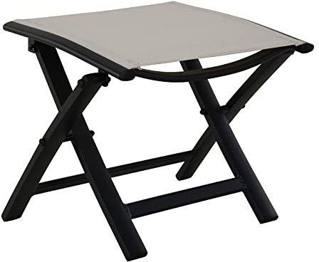 Grand patio Gartenhocker, Klapphocker aus Aluminium und Textilene, Wetterfest und leicht Trocknend, Sitzhocker Klappsessel für Balkon Terrasse (Beige)