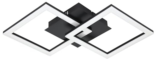 EGLO connect.z Smart-Home LED Deckenlampe Paranday-Z, ZigBee, App und Sprachsteuerung Alexa, Lichtfarbe einstellbar (warmweiß-kaltweiß), dimmbar, Deckenleuchte schwarz weiß, 53 x 31 cm