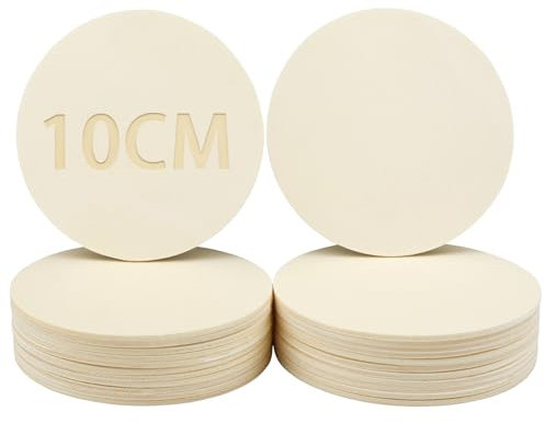 DOITEM Cerchio in Legno, 24 Ritagli di Legno 10cm, per Lavori Artigianali