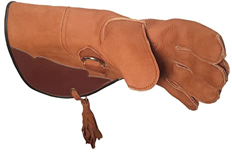 VlaMiTex J51 Gant de Fauconnier en Cuir Noir pour Faucon et Faucon de Proie