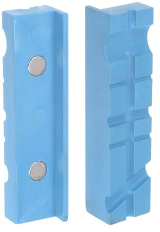 QUARKZMAN Morsa Magnetica per Morsetti 5 Magnete con Scanalature a U Cuscinetti Mascelle Banco Gomma Morbida Coperture Protezione Multiuso per Lavorazione Legno Produzione Gioielli, Blu