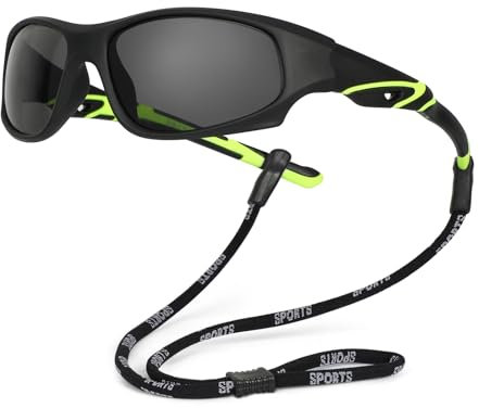Hifot Sonnenbrille Kinder Polarisierte Sportbrille für Jungen und Mädchen UV400 Schutz gegen UltravioletteFahrradbrille Silikon Sonnenstrahlen Alter 3-12 Jahre