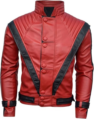 MERCH ATTIRE MJ Thriller Veste en cuir Thrilled Concert Cosplay Costume d'Halloween