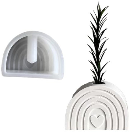 Yjcnelcr Silikonformen für Harzguss, elegante Regenbogen-Gartentöpfe, Silikonform, stabile Bastelbedarf, tragbar für Terrasse und Balkon, Dekoration, Epoxidharzform für Heimdekoration