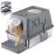 Caja de Arena Cerrada Extragrande,Arena para Gatos de Acero Inoxidable con Cubierto,Arenero Gato Grande,con Pala, Anti-Fugas, Sin Olor, Fácil de Limpiar, para Varios Gatos