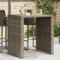 Myheimly Garten-Bartisch mit Holzplatte Grau 105x80x110 cm Polyrattan