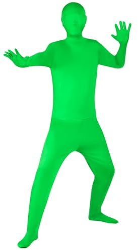 BSBUY Deguisement Seconde Peau, Combinaison Intégrale pour Homme Femme, Combinaison Verte, Costume Halloween Adulte pour Carnaval, Soirées à Thème, Jeux de Rôle(190 cm)