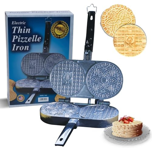 C. Palmer Extra Thin Pizzelle Iron, Model 7500, Electric Pizelle Maker, Made in America