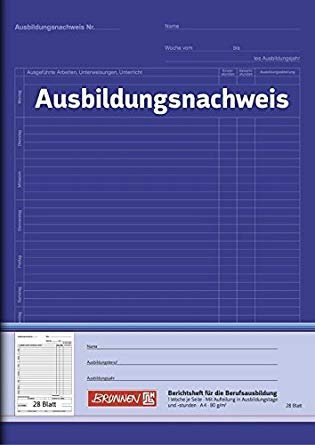BRUNNEN 104257001 Berichtsheft Ausbildung/Ausbildungsnachweisheft (A4, 28 Blatt, 1 Woche je Seite) (5)