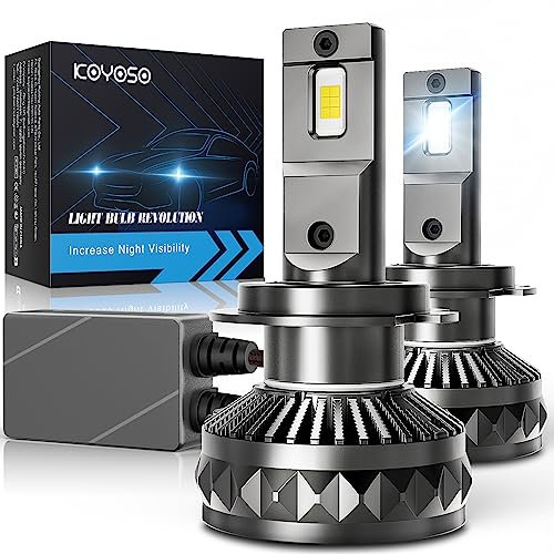 KOYOSO Bombillas H7 LED 30000LM, 160W Canbus Lámpara Faros Delanteros Coche Compatible 12V 24V 6500K Blanco