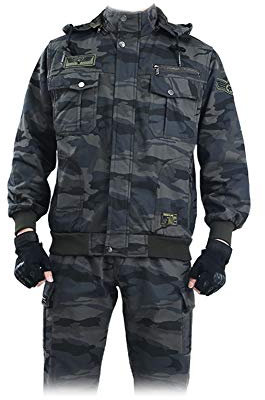 YJKJ Schweißerschürze, Arbeitskleidung, Mehrere Taschen Verdicken Mit Haube Tragbar Verbrühung Schweiß Atmungsaktiv,Grau,XL