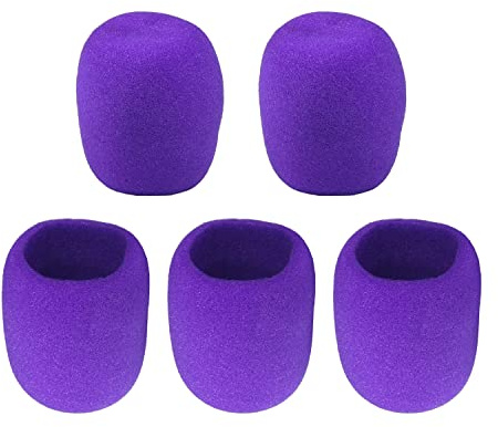 Jutagoss Mikrofonskydd handhållen mikrofon vindruta skumfilter 55 mm x 70 mm mikrofonskydd lila 5 st