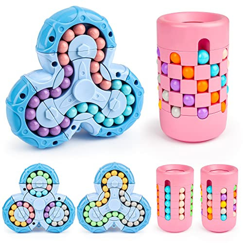 deAO Magic Bean Rotating Cube, Rotierender Fingerwürfel Intelligenz Spiele IQ Game Dekompression Puzzle Toys, Fingerwürfel-Puzzle-Spielzeug Angst Linderung Spielzeug für Kinder Teens Erwachsene