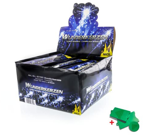 AKTIVHANDEL 1000 Wunderkerzen 100x10, Länge 18 cm, Brenndauer 40 Sekunden, Silvester, Geburtstag, Hochzeit, Feuerwerk Kat F1 inkl. Einkaufswagenchip