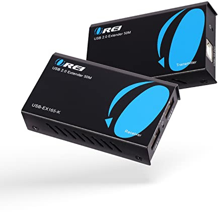 OREI USB Over Cat5e/6 Extender 165ft PoC USB 2.0 Over Ethernet w/ 2 Ports