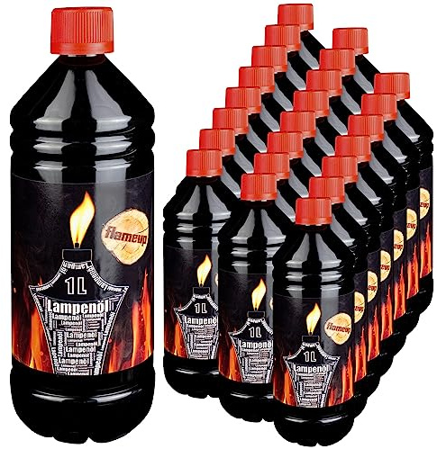 Lampenoel 1-48 Liter Lampenöl Oel Garten Fackeln Laterne Fackel Öl Innen Camping Flasche Oil Outdoor Öllampe Petroleum Lampe flüssig Gartenfackeln Flameup, Anzahl:24 L