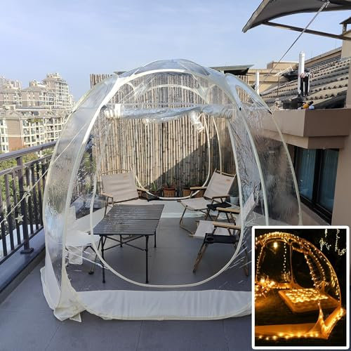 Tenda a Bolle Pod Igloo All'aperto per Il Giardino, Tenda a Bolle Pop -up Gazebo con Cerniera e Spago Leggero da 10 M, 300x300cm/360x360cm/450x450 Cm Tende Trasparenti, Riparo del Mazzo (Size : 300x3