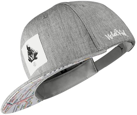 Nebelkind Gorra Snapback para niños Talla única Unisex Moderna Estilo Callejero Gorra de béisbol con Visera Recta Gris Multicolor Talla única