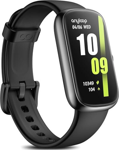anyloop Smartwatch Damen,1.47'' Fitness Tracker mit Pulsuhr SpO2 Schlafmonitor, Aktivitätstracker mit Schrittzähler und Kalorienzähler, IP68 Wasserdicht Fitnessuhr für Damen Herren, Schwarz