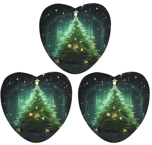 Lot de 3 désodorisants à suspendre pour voiture Motif sapin de Noël Vert
