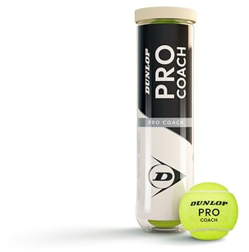 DUNLOP Pro Coach tennis ball - for coaching and training sessions (4 balls), Yellow