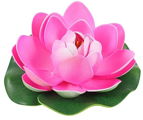 FONDOTIN Schwimmende Lotusblume Dekoration Realistische Kunstblume Für Teich Garten Pool Aquarium Halb-offen Lebendige Farben Uv-beständig Pflegeleicht