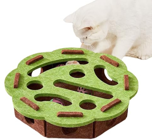 Genérico Juguetes De Enriquecimiento para Gatos - Interactivo De con Rascador para Gatos | Caja de Laberinto de Fieltro para Enriquecimiento, Ejercicio y Juego de Caza para Gatitos en Interior