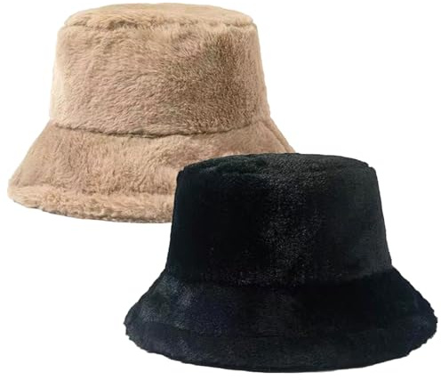 HTTDSLF 2 Pezzi Cappello da Pescatore Invernale, Stampa Cappello Pescatore, Cappello Caldo Foderato, Cappello in Pelliccia Sintetica, per Donne Uomo Uscire, Corsa y Sci, Shopping