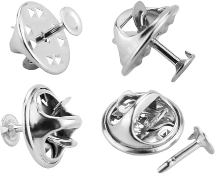 Heyumybit Frizione per Pin Farfalla,50 Pairs Butterfly Clutch Tie Tacksper Artigianato e creazione di Gioielli(Argento)