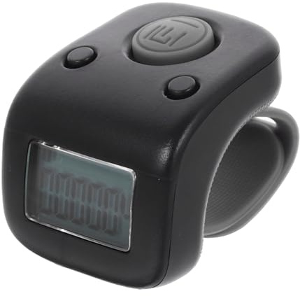 BATHVEVE Digital Hand Tally Counter Ring Black Silicone Rechargeable | Reading, Flexible Portable Design, Stadium Training Activities, Battery Included