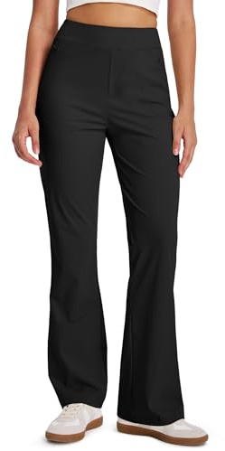 Libin Pantalón Golf Mujer Ligero Informal Viaje | Pantalón Informal Corte Bootcut Talle Alto Elástico Bolsillos Con Cremallera Pantalón Ligero De Verano Jogging