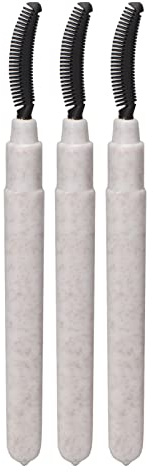 BTOSEP 3 stycken flexibla ögonfransborstar i silikon med dammskydd för perfekt ögonfransseparation för hem och salong, vit