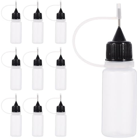 10 Pièces Flacon Applicateur de Colle à Pointe de Précision en Pe