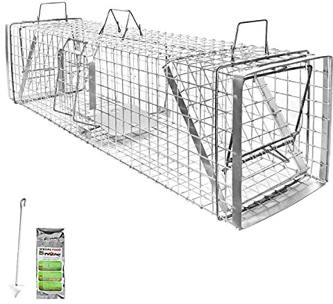Petigi Animales Humane Trampa Jaula Captura Ratones Ratas Conejos Topos Martas Castores Tejones, Dimensiones/Modelo:Heavy 4 (130 x 34 x 34 cm)
