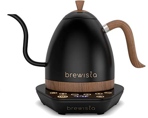 Brewista Artisan Matte Black | Elektrischer Wasserkocher | Schwanenhals Auslauf | Temperaturregelung | Slow Coffee Barista | 1,0 L