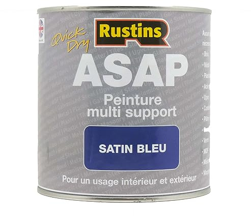 Pintura satinada multiusos de secado rápido para interiores y exteriores - 500ml color azul (ASAPBU500FR)