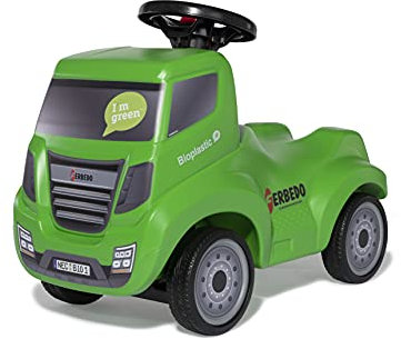 Ferbedo Truck Bio grün (Babyrutscher mit Anhängeröse, Lenkrad mit integrierter Hupe, Kinderfahrzeug mit Kniemulde, Flüsterreifen) 172009, L