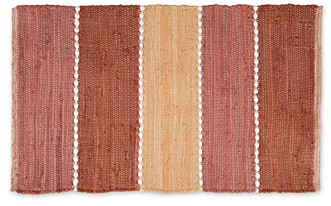 DII Chindi Rug Collection, Reversible, Recycled Yarn, Hand-Dyed, 2x3 Ft, Spice