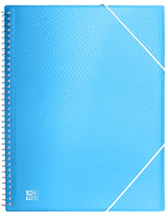 Oxford, Carpeta de Fundas Plástico, Color Azul, 30 Fundas Transparentes, Tamaño A4