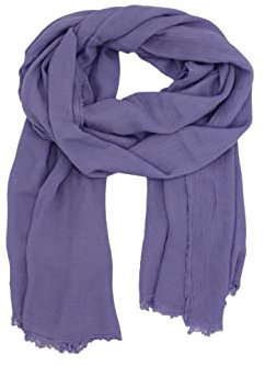 Leslii Schal für Damen aus Bambus Viskose – Nachhaltig leichter dünner Schal Halstuch uni einfarbig (flieder)