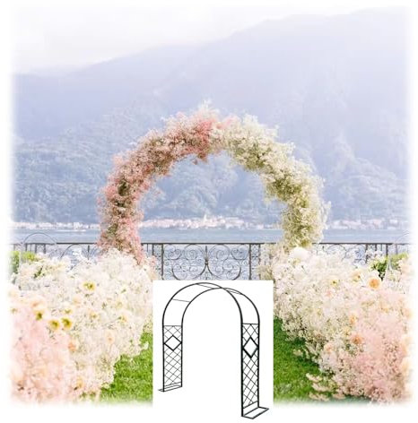 Bcojnlue Arcs De Roses De Soutien en Métal Support Arche De Rose | Arche en Métal | Tonnelle De Jardin pour Vignes, Légumes, Jardin, Pelouse, Patio, Décorations De Mariage(Blanc,W320xH230cm)
