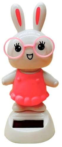 Figura oscillante a energia solare giocattolo – Figure oscillanti a energia solare, coniglietto , decorazione per cruscotto auto, decorazione per auto, casa, ufficio