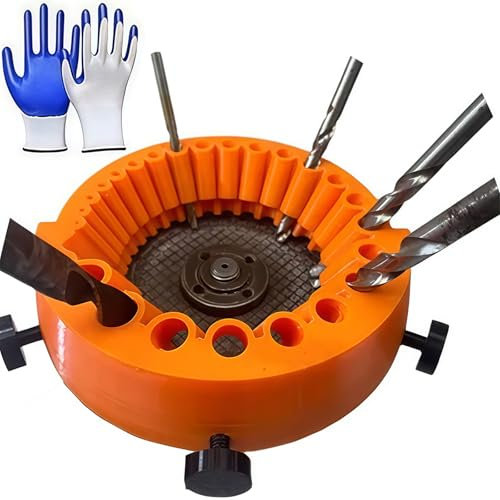 1PC Universal Drill Bit Sharpener Tool - Power Drill Bit Grinding Attachment for 2-13mm Bits, Handheld Angle Grinder Compatible with 125mm Grinder,Sharpening Tool with gloves