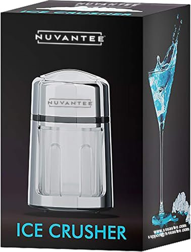 Ice Crusher Machine Slush Machine Manual Ice Cube Crusher Manual Ice Shaver for Cocktails, Frappés, Iced Coffee & Tea-Built in Stirr,Bucket and Spoon Included ﻿