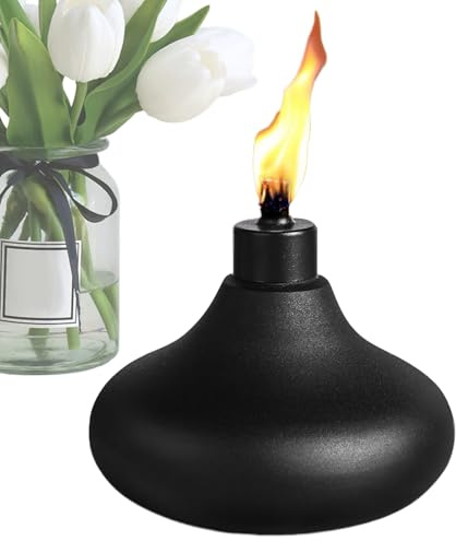 Antorcha de mesa – Antorcha de citronela | antorchas de citronela al aire libre | mesa de metal antorcha linterna decorativa de mesa para patio, terraza, jardín, metal, quemador de aceite