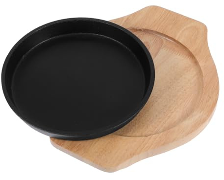 GALPADA Plaque Fonte Pour Barbecue Plat Rond Avec Base Pour Cuisiner Viande Et Légumes Usage Domestique Et Restaurant