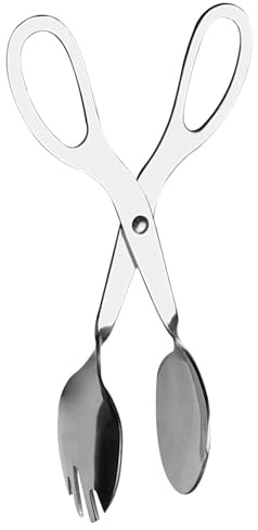 DEARMAMY Pinza per Insalata in Acciaio Inossidabile 20 CM per Buffet e Catering Pinza per Pane in Metallo Resistente e Sicura Utensile da Cucina Multifunzione per Servire Alimenti Caldi